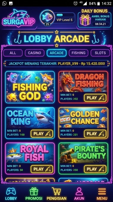 Galeri pratinjau visual surgavip build APK resmi terbaru
